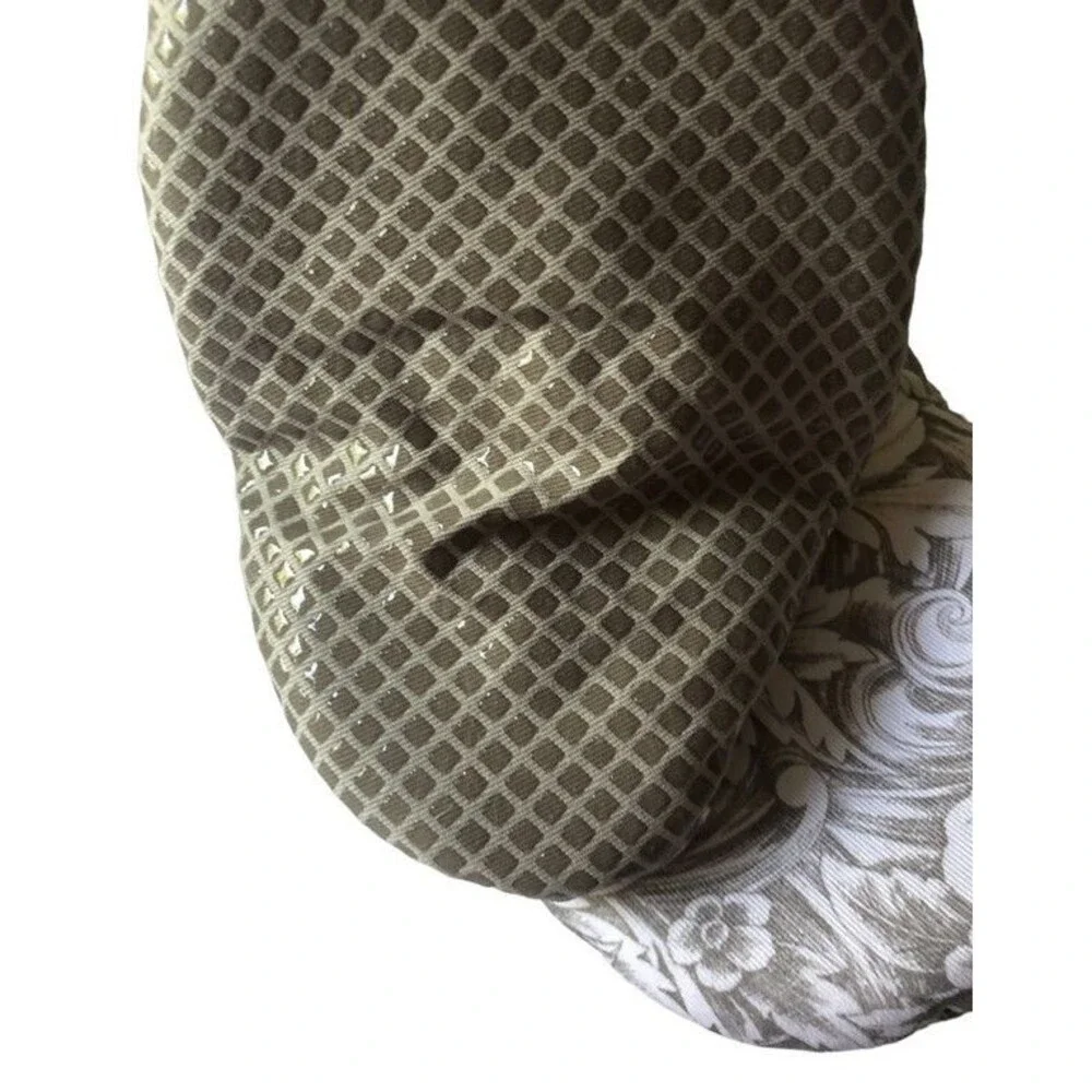 Waterford Mini Oven Mitts Set Of 2 Beige White Flowers Scroll Silicone Cotton
